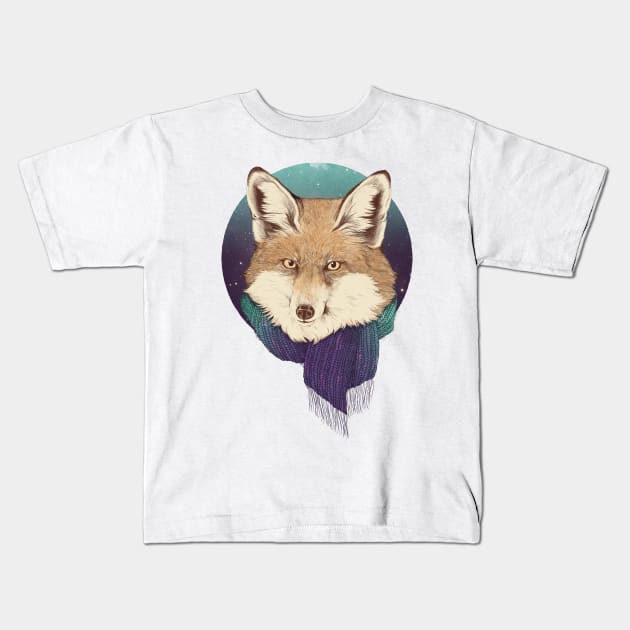 Winter Fox Kids T-Shirt by LauraGraves